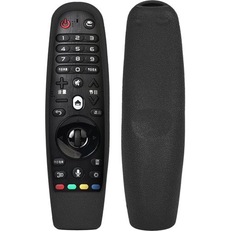 Coque de protection en silicone antidérapante pour télécommande LG AN MR600, noir (1/5)