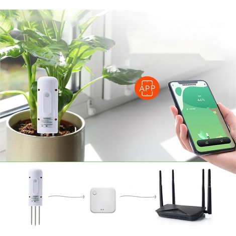 Neuer drahtloser Bodentemperatur- und Feuchtigkeitssensor, Zigbee-Bodenüberwachungssensor für Topfpflanzen zur intelligenten Gartenarbeit im Haus, IP67 wasserdicht. (1/5)