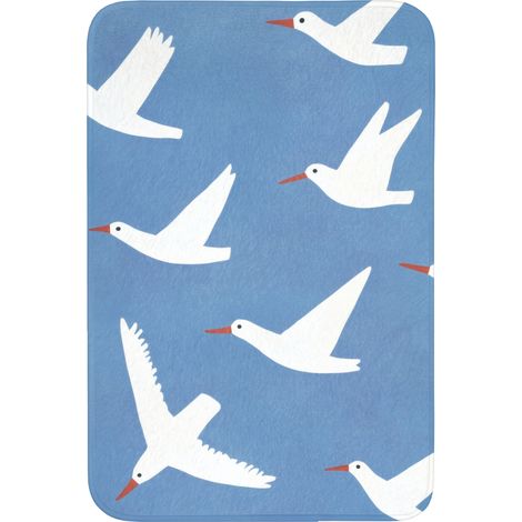TAPPETINO DA BAGNO Uccelli - Bianco - Motivo 60x90 cm