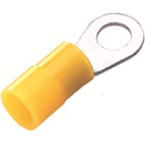 Cosses à œillet RS PRO, Isolé, Jaune, 6mm², 8.4mm, 14mm (1/3)