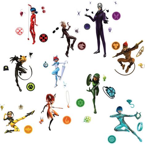 Stickers repositionnables - Miraculous - Les Aventures de Ladybug et Chat Noir (1/5)