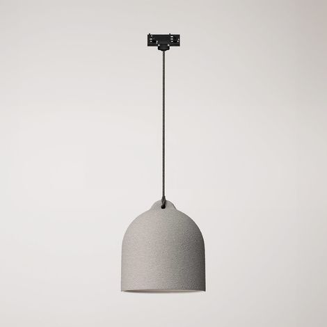 Creative Cables - Pendente de calha com abajur em cerâmica Campana M - lâmpada incluída