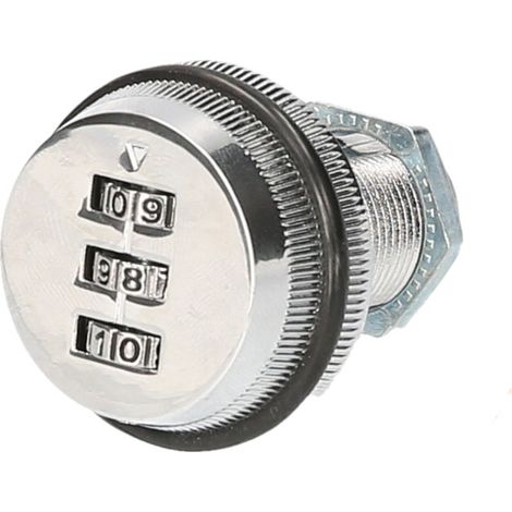 Cerradura de combinación XT30, aleación de zinc, código de 3 dígitos, cerradura giratoria (seguridad para armarios y cajones)