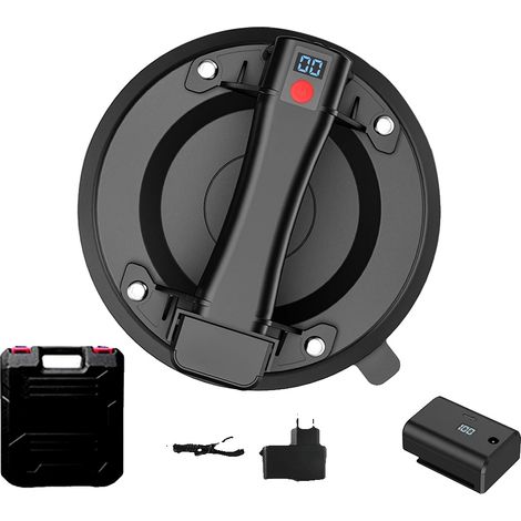 Ventosa, capacidad de carga de 200 kg, pantalla LED inteligente, 1 unidad, color negro. (1/2)