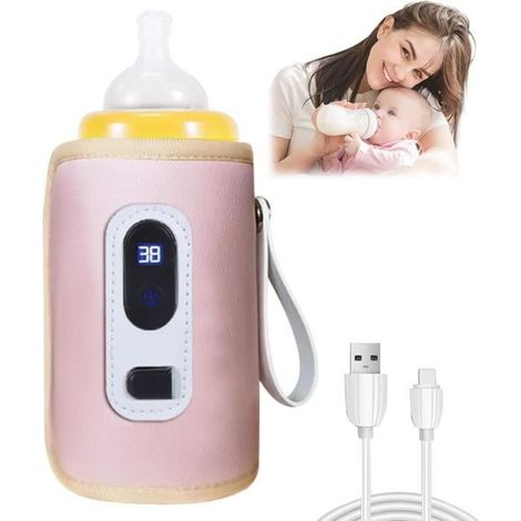 Chauffe-biberon Portable,Chauffe Biberon,Chauffe Biberon USB,Sac d'isolation Universel Biberon,Chauffe-biberon Réglable à 5 Vitesses