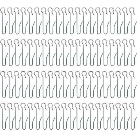 80 ganchos metálicos para cortinas, ganchos para cortinas, ganchos con clip para cortinas, para cortinas de ventana, cortinas de ducha (47 x 10 mm) -Crezuo