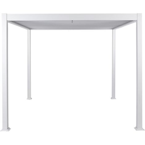 Pergola moderna da giardino 310 x 310 cm Telaio ombreggiante in metallo Bianco Fornoli (1/5)
