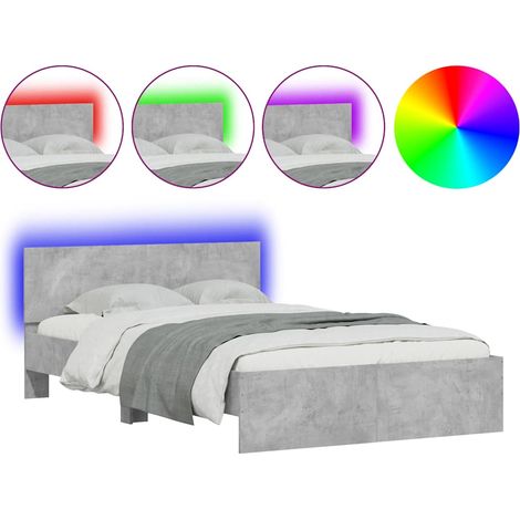 Maison Exclusive - Estructura de cama cabecero y luces LED gris h