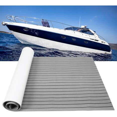 Tapis de sol en EVA 120x240cm antidérapant et auto-adhésif pour ponton, bateau ou yacht (gris et noir) (1/5)