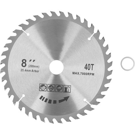 8 disques de scie circulaire 40 dents 200mm en carbure cémenté antirouille pour coupe précise (1/5)