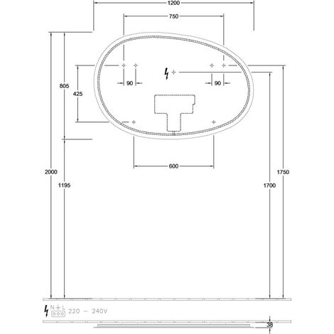 Villeroy & Boch A4761200 Miroir Antao A47612 1200x805x38mm