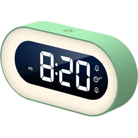 Nachttischwecker mit Nachtlicht und Weckfunktion, großer, gut lesbarer Ziffernanzeige, einstellbarer Wecklautstärke, 12/24-Stunden-Format, Schlummerfunktion, kleiner Tischwecker für Schlafzimmer und N (1/5)