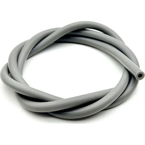 Tube en silicone alimentaire coloré (gris, diamètre intérieur 10 mm x diamètre extérieur 12 mm, 3 m), haute élasticité, non toxique et inodore, pouvant servir d'accessoire pour paille.