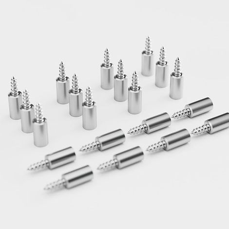 Taquet Etagere,20 pcs à Visser de Support Etagère Cheville de Fixation en Metal Nickelé Tablette Goupille avec Couverture Antidérapant Soutien de Planche en Bois pour Meubles Placard Armoire (1/5)