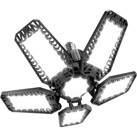 1 Pièce Éclairage LED, 5+1 Panneaux Ajustables, 160W, 16000LM, E27, Pour Garage, Atelier