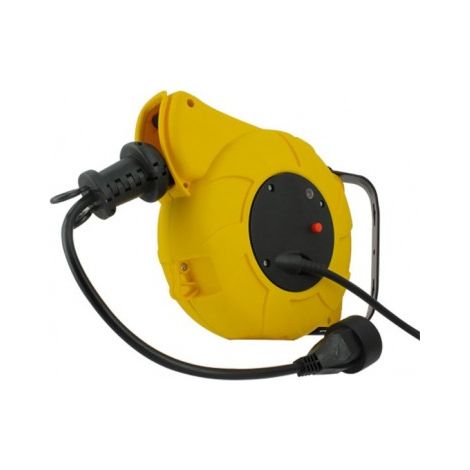 Enrouleur électrique Auto avec terre / 16A / 3 x 1,5 mm2 / 11 m 047511 - Câble 3G1,5 de 9+2m, Puissance max 2000W, IP 44 (1/5)