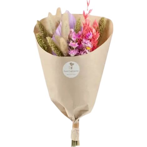 Bouquet de fleurs séchées Dining Lilas 35 cm