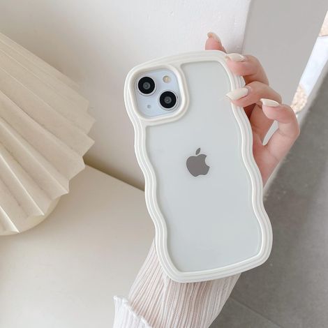Kompatibel mit iPhone 11, transparente Hülle mit gewellten Kanten, ideal für Frauen und Mädchen, aus klarem Silikon – Weiß (1/5)