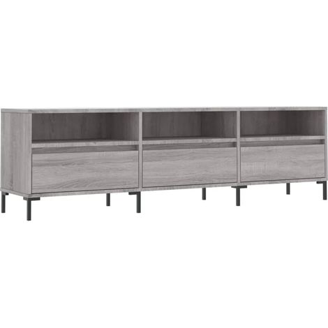 Mobile porta TV 150 x 30 x 44 cm con ampio vano contenitore stile moderno legno composito grigio 020048981