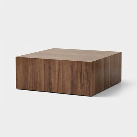 Mesa de centro cuadrada efecto mármol Prizma - Nogal