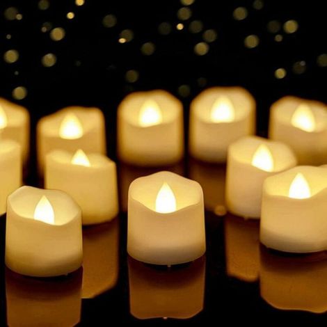 Bougie LED - Sans Flamme - Minuterie Intégrée - Blanc Chaud - Lot de 24 (1/4)