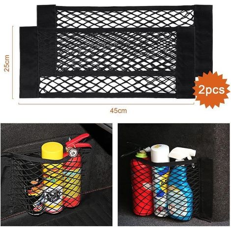 Filet de Rangement Coffre de Voiture,(3PCS 55x25CM)Bagages Organisateur de Auto Siege,Filet de Stockage Sac,Organizer Pocket (1/4)