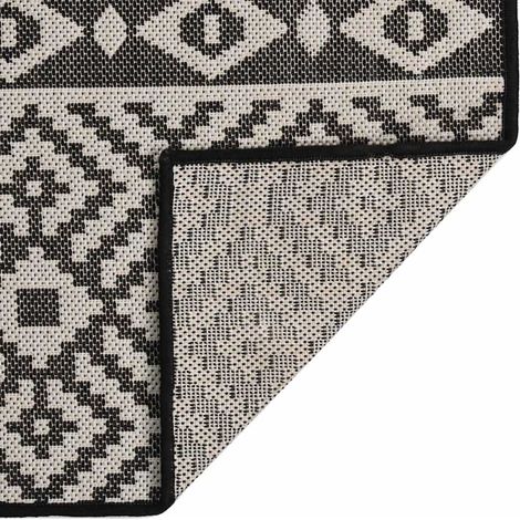 Maison Exclusive - Outdoor-Teppich Flachgewebe 100x200 cm Schwarz (1/5)