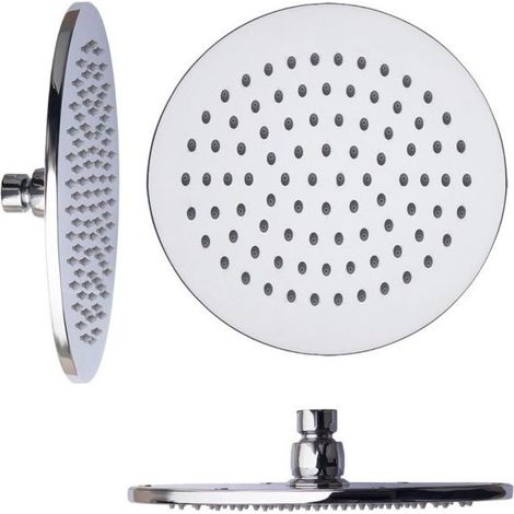 Pomme De Douche 4" 10cm Ronde En Acier Standard Raccord Pivotant
