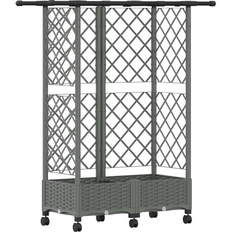 Maison Exclusive - Letto Rialzato con Griglia e Tetto Grigio Chiaro PP (1/5)