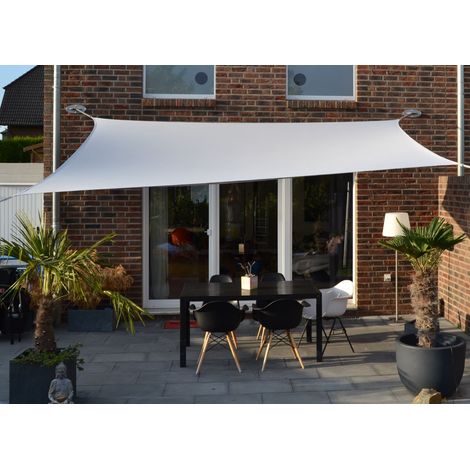 Vierecksonnensegel 300 x 400 cm - Polyester - Farbe silbergrau (1/4)