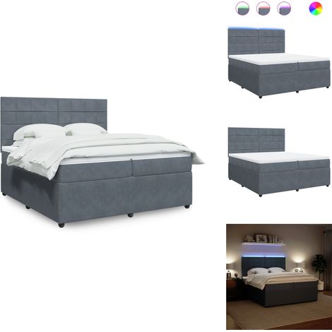 Sommier à lattes de lit et matelas Gris foncé 200x200cm Velours - Sommier À Lattes De Lit - Sommiers À Lattes De Lit - Lit - Meuble De Chambre À Coucher (1/5)