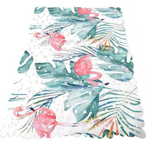 Trade Shop - BADEZIMMER-DUSCHMATTE 28X69CM RUTSCHFESTE FLAMINGO 69962 - (1/2)