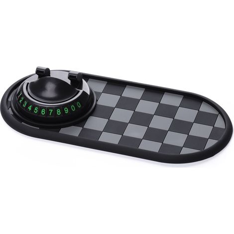 Tapis de voiture multifonctionnel antidérapant, support de téléphone pour tableau de bord, support de téléphone de voiture rotatif avec clavier numérique de stationnement temporaire (1/2)