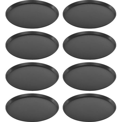 Juego de bandejas para servir, plástico resistente, diseño antideslizante, color negro. (1/2)