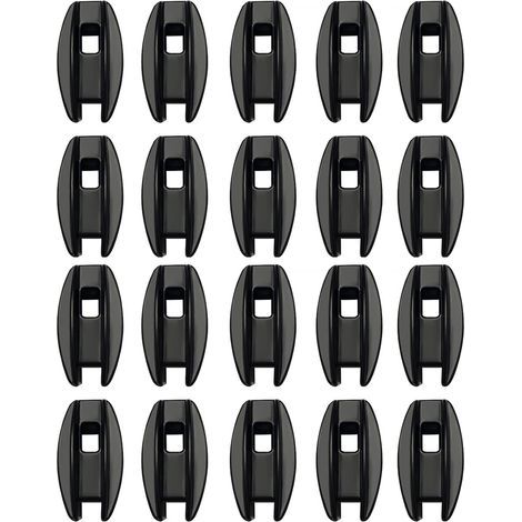 Lot de 20 isolateurs de poteau d'angle, isolateurs de clôture électroniques, isolateurs de clôture électrique résistants aux intempéries et à la pluie pour fil de clôture électrique (noir) (1/5)