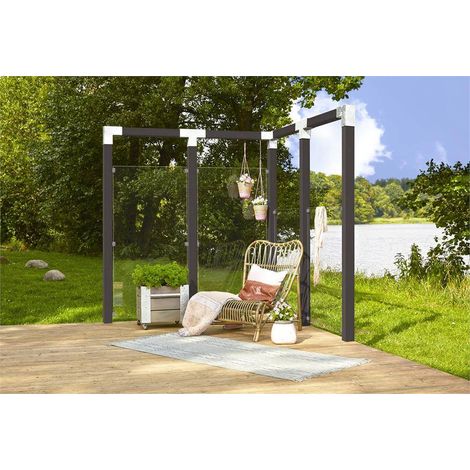 Plus Glaszaun 90 x 91 cm klares Glas gehärtetes 6 mm Glas Sichtschutz (1/3)