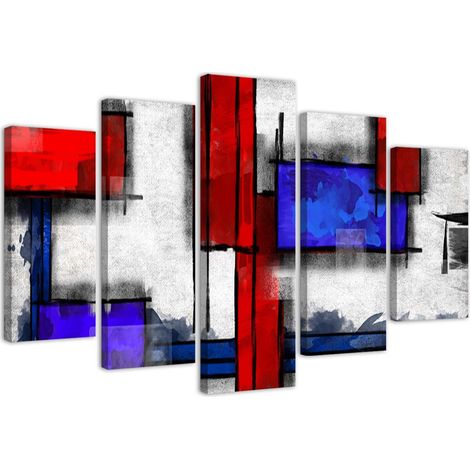 Stampa su tela 5 parti, Astrazione geometrica - 200x100 (1/4)