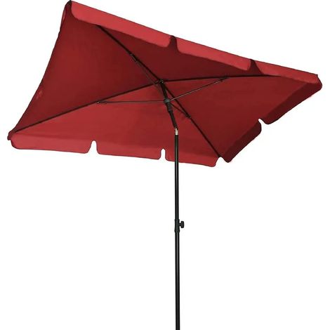 Ombrellone Rettangolare Da Giardino Parasole Per Balcone Con Inclinazione Regolabile Anti UV Impermeabile Ombreggiante Per Mare Spiaggia Piscina Terrazzo Facile Trasporto 198 x 125 Cm (Blu) - Colore: