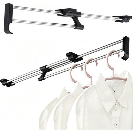 Barre de penderie extensible - 30-51 cm - Tringle à vêtements - Cintre extensible (1/5)