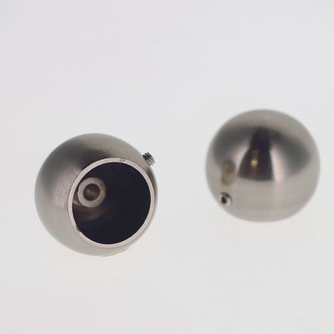 Lot de 2 Embouts Boule pour tringles à rideaux de Diam. 28mm en Nickel Mat - BOULET