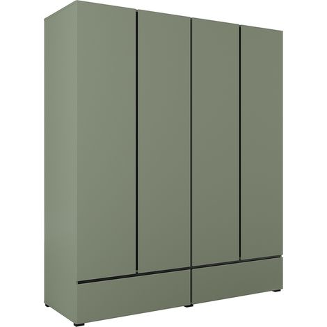 Armadio 4 ante 2 cassetti Lilia verde 210cm