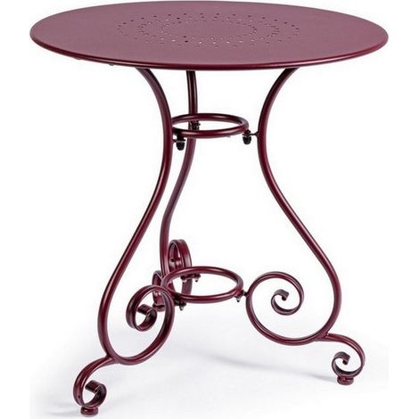 Tavolo in Acciaio E-coating con finitura Opaca Ø70 Bordeaux (1/5)