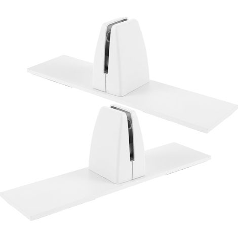 Lot de 2 Pinces de Séparation de Bureau en Alliage D'aluminium Blanc Installation sans Perçage et Design Vertical Étendu pour Postes de Travail et Bureaux (1/5)