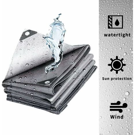3 x 4 m Schutzplane – Reißfest und wasserdicht – Aluminiumösen alle 100 cm – Schutz für Holz, Anhänger und Pkw (1/5)
