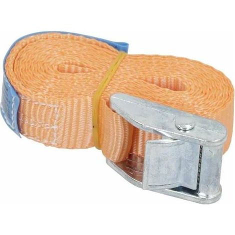 Sangle ceinture 25mm x 2,5m 300daN fixation maintien voiture remorque tracteur tendeur clip attache rapide