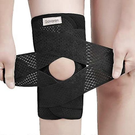 Galvaran Knieorthese mit seitlichen Stabilisatoren bei Meniskusriss, Knieschmerzen, Kreuzbandriss, Kreuzbandriss, Arthritisverletzungen und Rehabilitation, atmungsaktive, verstellbare Kniebandage – Sc