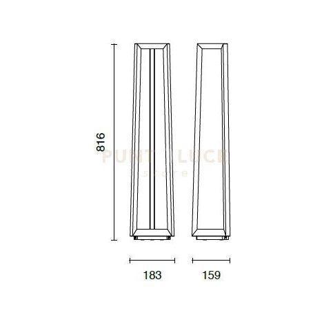 LUCIFER GRANDE PALETTO DA ESTERNO 4000K 780LM 12W IP65 CORTEN