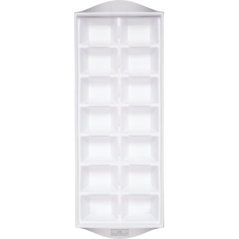 BarCraft Bandeja para Cubitos de Hielo, 14 Cubitos de Hielo, Plástico, 26 x 12cm, Blanco