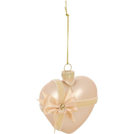 Sospensione a forma di cuore in vetro dorato, 8 cm - Feeric lights & christmas (1/2)