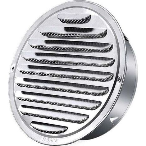 UlisemAcier Inoxydable Rond Grille de Ventilation de Tuyau D'échappement 120mm, Capot de Sortie D'air, Grille D'évacuation D'air Ronde, Hotte de Désenfumage Avec Moustiquaire (1/4)